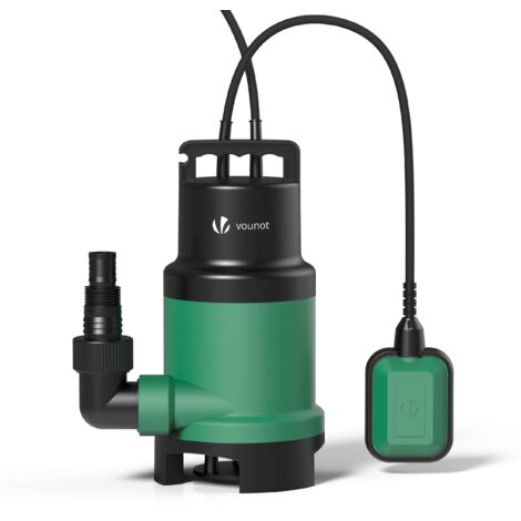 VOUNOT® Schmutzwasserpumpe, Tauchpumpe mit Stufenloser Schwimmerschalter, 14000 l/h, Max. Arbeitstiefe 7m