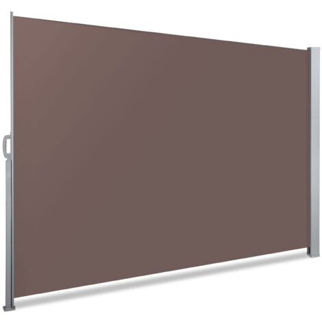 VOUNOT Toldo Lateral Retráctil para Balcón y Terraza, Protección de la intimidad, 180 x 300cm, Marrón