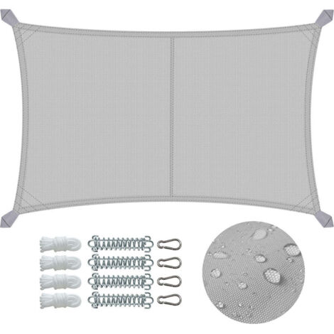 VOUNOT Toldo Vela de Sombra Rectangular 3 x 5 m, Gris
