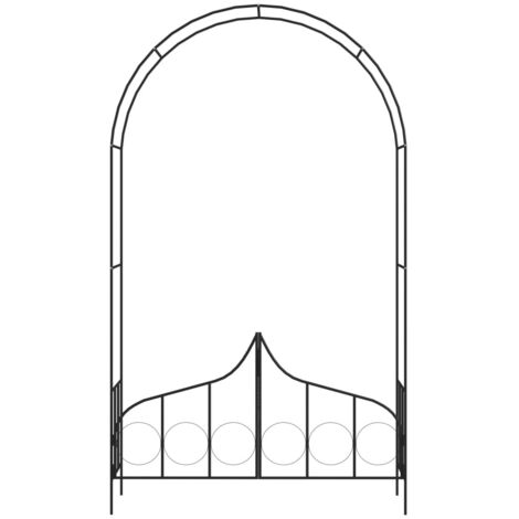 Voûte de jardin avec portail Noir 138x40x238 cm Fer CFW29685
