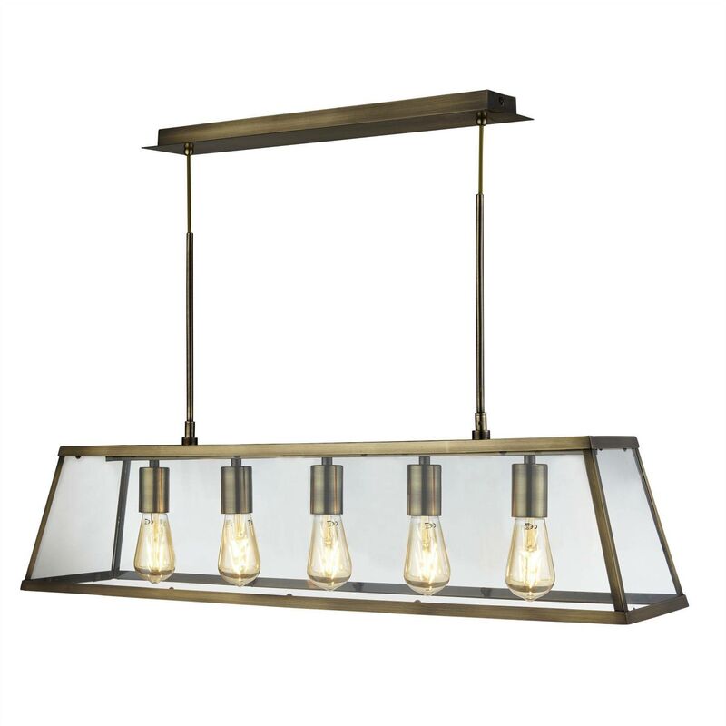 Searchlight - Voyager - 5 Light Lantern Pendant Bar Antique Brass, E27