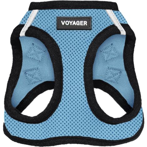 Voyager Step-In Air Hundegeschirr by Best Pet Supplies - All Weather Mesh Step in Vest Harness für kleine und mittlere Hunde, Blau / Schwarzer Rand, size XL - Brust 52-58 cm