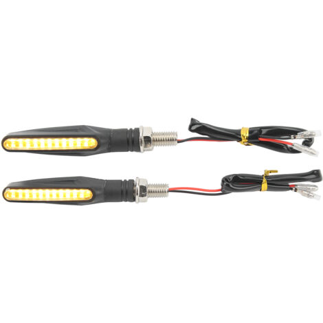 Voyant D'avertissement LED de Moto, 1 Paire de Clignotants de Moto 12V Voyant LED pour Vélo de Rue de Sport Hors Route Chopper (Noir).