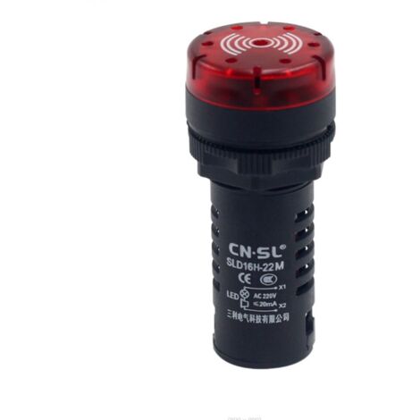Voyant d'avertissement rouge avec avertisseur sonore AC 380V, sirène clignotante à montage sur panneau de 28mm pour panneau de commande électrique, HVAC, projet de bricolage 1pc