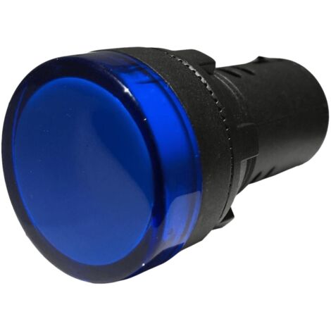 Voyant Led Bleu 12vca-cc Pour Armoire électrique - étanche Ip67 - Perçage 22mm