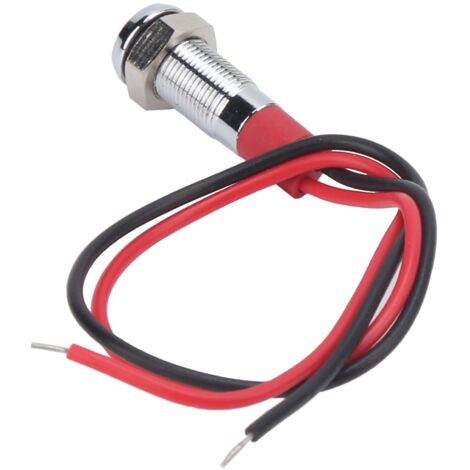Voyant LED étanche 6mm 6V rouge pour camion, voiture ou bateau avec connexion filaire