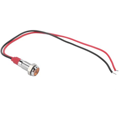 Voyant LED étanche 6mm pour véhicule, camion ou bateau, 6V jaune avec câble