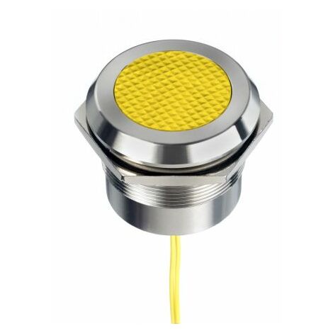 Voyant LED lumineux  Jaune RS PRO, dia. 30mm, 12  24V c.a. / V c.c., taille de la lampe 18.2 mm, IP67, IP69K ( Prix pour 1 )