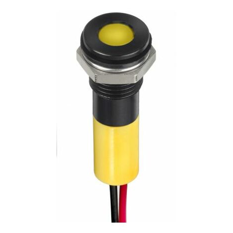 Voyant LED lumineux Jaune RS PRO, dia. 8mm, 24V c.c., taille de la lampe 5 mm, IP67 ( Prix pour 1 )