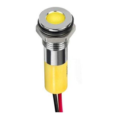 Voyant LED lumineux Jaune RS PRO, dia. 8mm, 24V c.c., taille de la lampe 5 mm, IP67 ( Prix pour 1 )