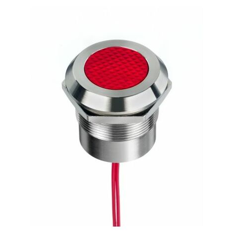 Voyant LED lumineux  Rouge RS PRO, dia. 25mm, 12  24V c.a. / V c.c., taille de la lampe 18.2 mm, IP67, IP69K ( Prix pour 1 )