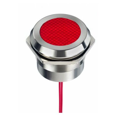 Voyant LED lumineux  Rouge RS PRO, dia. 30mm, 12  24V c.a. / V c.c., taille de la lampe 18.2 mm, IP67, IP69K ( Prix pour 1 )