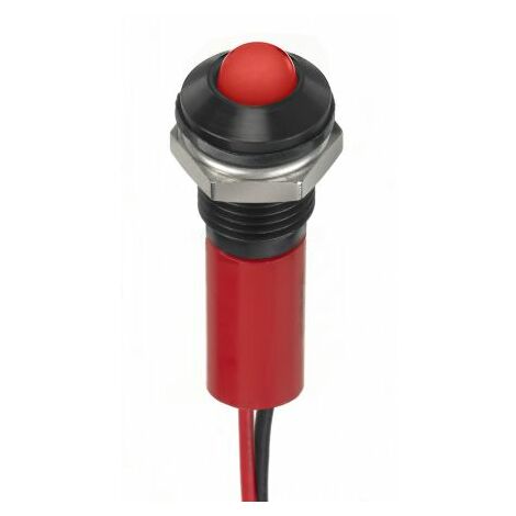 Voyant LED lumineux  Rouge RS PRO, dia. 8mm, 12V c.c., taille de la lampe 5 mm, IP67 ( Prix pour 1 )