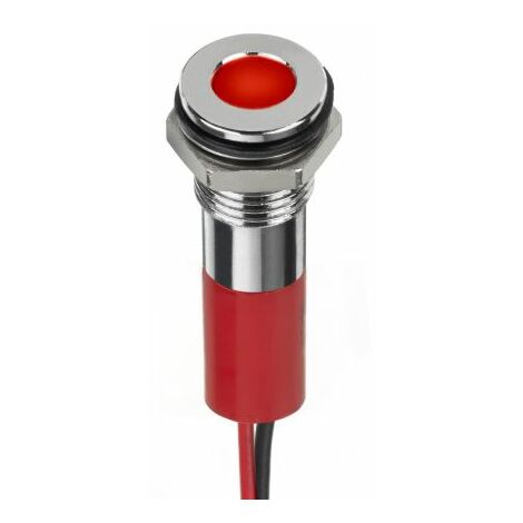 Voyant LED lumineux  Rouge RS PRO, dia. 8mm, 24V c.c., taille de la lampe 5 mm, IP67 ( Prix pour 1 )