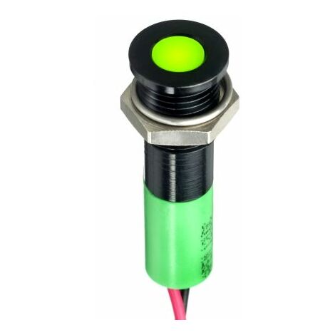 Voyant LED lumineux Vert RS PRO, dia. 8mm, 24V c.c., taille de la lampe 5 mm, IP67 ( Prix pour 1 )