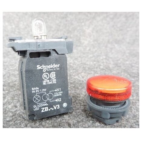 Voyant lumineux BA9s Ø 22mm rouge 120V vis étrier Harmony XB5 SCHNEIDER XB5AV34