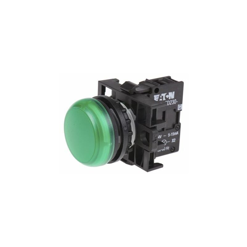 Voyant lumineux led Eaton Vert 85 264V c.a., ø découpe 22mm, Montage encastré, Arrière, En surface, IP69K ( Prix pour 1 )