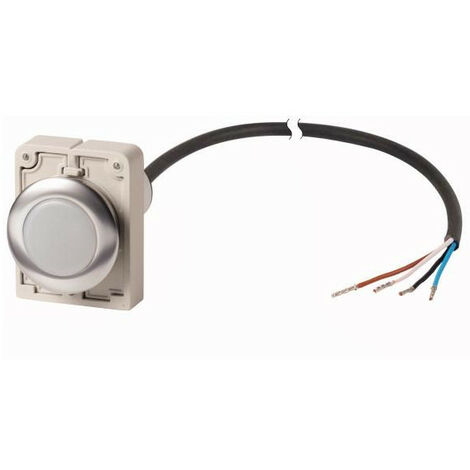 Voyant lumineux RMQ Compact Flat blanc 24 V AC/DC cable (noire) extrémité ouverte 4-pole 1 m EATON C30C-FL-W-24-P62