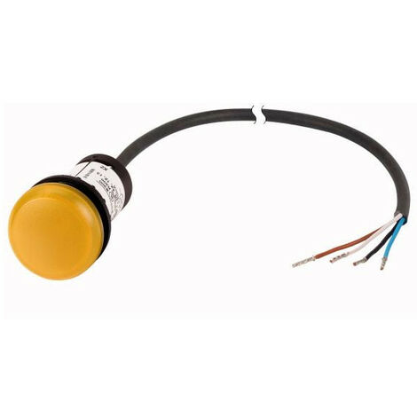 Voyant lumineux RMQ Compact jaune plat 0o/0f extrémité ouverte câble noir 3 5 m. EATON C22-L-Y-24-P65