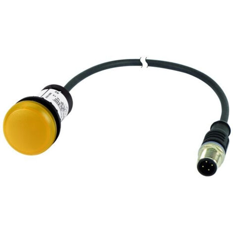 Voyant lumineux RMQ Compact jaune plat 0o/0f M12A-male câble noir 0 2 m. EATON C22-L-Y-24-P1