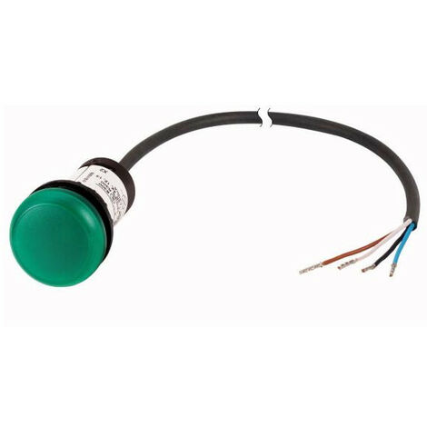 Voyant lumineux RMQ Compact vert plat 0o/0f extrémité ouverte câble noir 3 5 m. EATON C22-L-G-24-P65