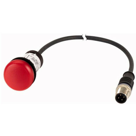 Voyant lumineux rouge 24 V avec câble 1m et connecteur mâle M12A EATON C22-L-R-24-P5