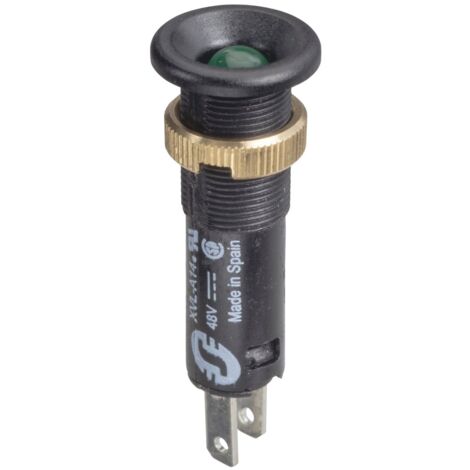 Voyant rond diam 8 IP 40 vert DEL intégrée 24 V cosses - XVLA133
