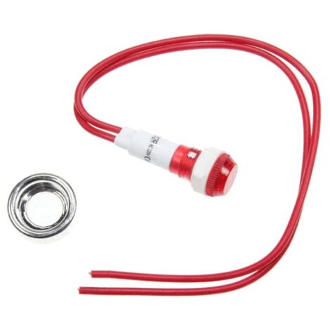 VOYANT ROUGE Ø 10MM + CABLE + ECROU pour LAVE LINGE - D342063