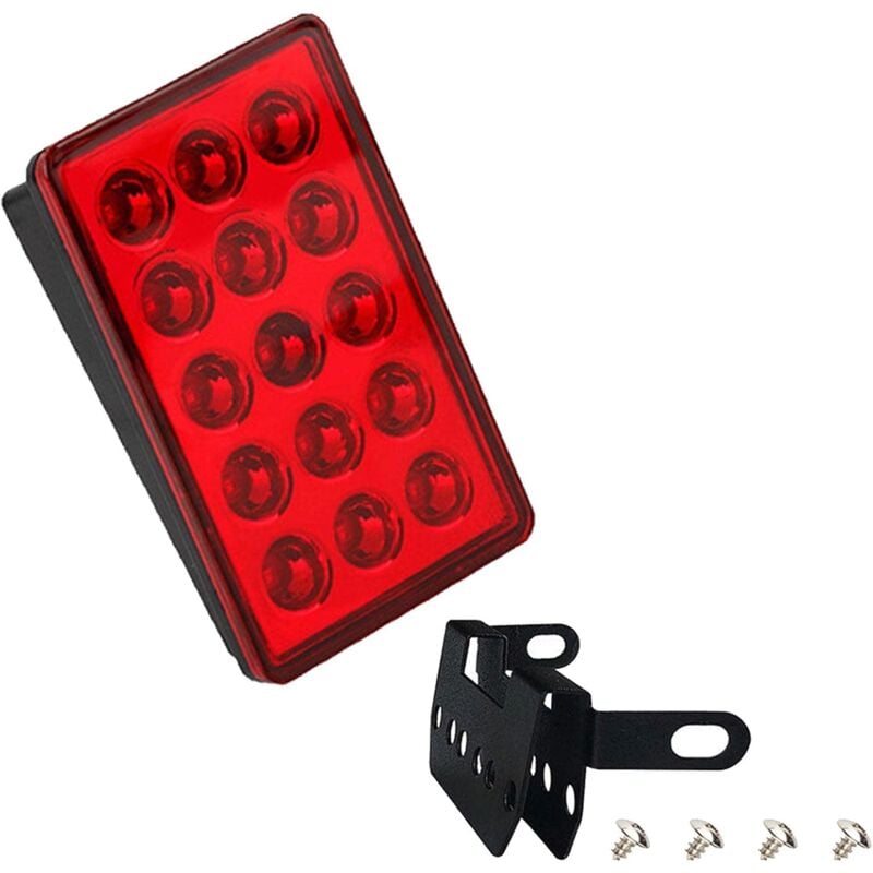 Aougo - Voyants de Frein carrés à Led, Feux arrière à Del pour arrêt de remorque, Voyant d'avertissement stroboscopique Anti-arrière carré de