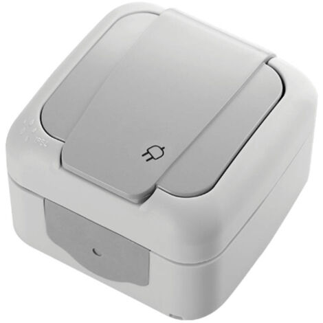 VP-90-55-55-15: Presa Viko Palmiye IP54 con messa a terra e sportello grigio