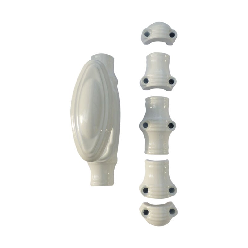 Kintech - Crémone fonctionnelle à bouton - Finition : Blanc RAL9016 - map