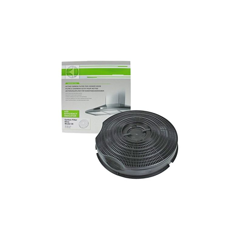 Véritable filtre à charbon pour hotte aspirante Philips Whirlpool akg akb akr G2P Type 30 (235 mm x 46 mm)
