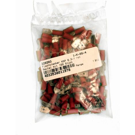 VS Electronic 320203 spina piatta KSP, 6.3 – 1, Jogging, Rosso (Confezione da 100 pezzi)