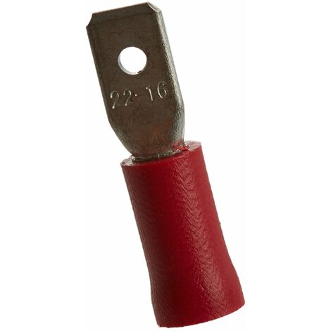 VS Electronic 320220 spina piatta KSP 4.8 – 1 sacchetto, rosso (Confezione da 100)