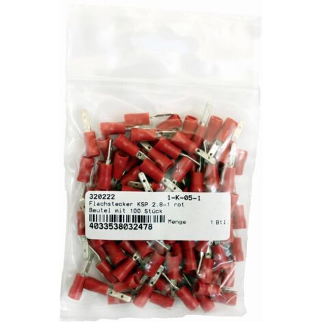 VS Electronic 320222 spina piatta KSP, 2,8 – 1, Jogging, Rosso (Confezione da 100 pezzi)