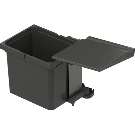 VS ENVI Einbaumülleimer Single KB 400mm - Abfalleimer 12 Liter mit Deckel, Kunststoff lava