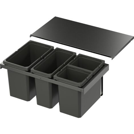 Vs Envi Flex Abfalltrennsystem KB 800mm Mülltrennsystem 1x22/2x10/1x16 Liter Lava