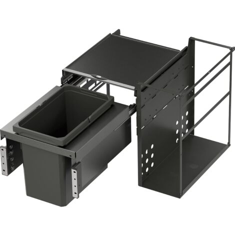 VS ENVI Water Einbau Abfallsammler mit 22 Liter Mülleimer 562x488x508mm lavagrau