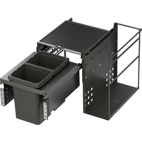 VS ENVI Water Einbau Abfallsammler mit 2x 10l Mülleimer 562x488x508mm lavagrau
