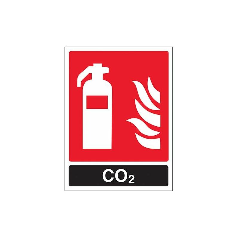 Image of 11030 AN-R cartello estintore CO2, id, plastica rigida, verticale, 150 mm x 200 mm, colore: nero/rosso - Vsafety