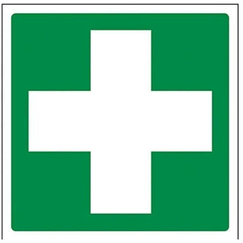 Image of VSafety First Aid - Targa quadrata con logo di pronto soccorso, 150 x 150 mm, in plastica rigida da 1 mm