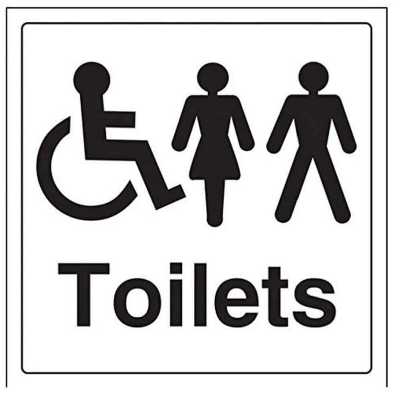Image of 71051 AT-R generale/Uomo/Donna, Toilette Disabili Porta Segno, Plastica rigida, quadrato, 200 mm x 200 mm, colore: nero - Vsafety