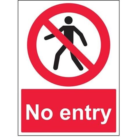 Vsafety - Cartello di proibizione pedonale senza ingresso – Ritratto – 300 mm x 400 mm – Plastica rigida da 1 mm