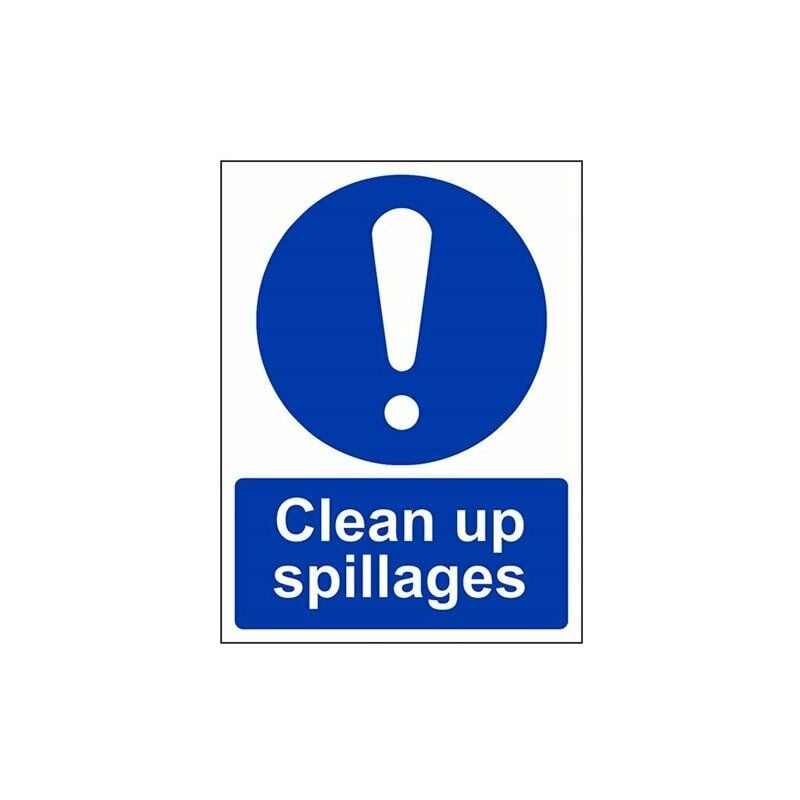 V Safety - Clean Up Spillages - Cartello Verticale, 150 Mm X 200 Mm - 1 ...