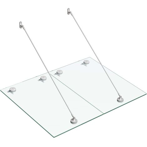 VSG Safety Glass Canopy Front Door 120x90 cm Stainless Steel