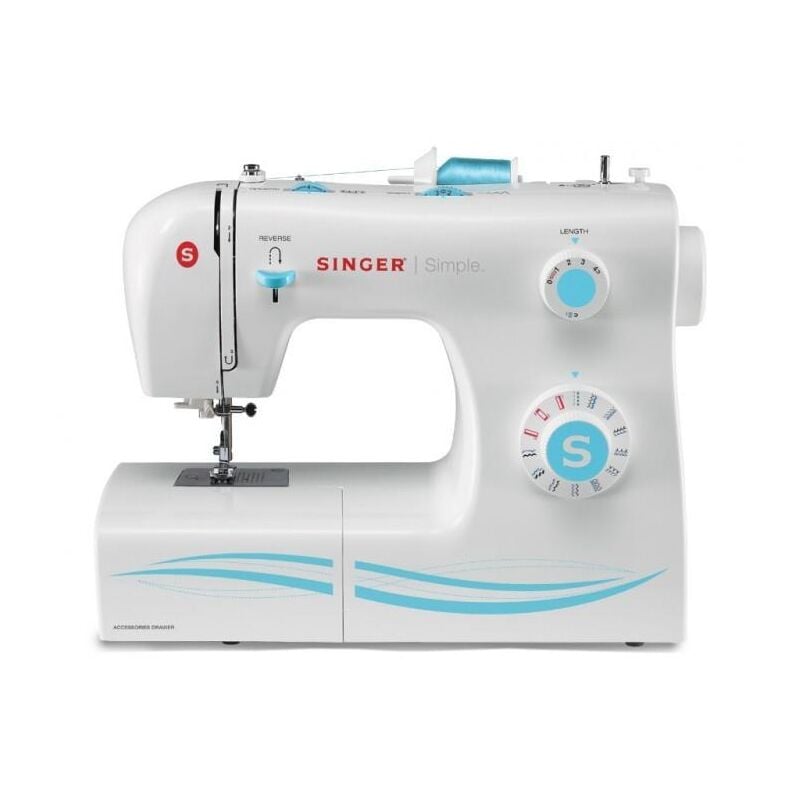 Smc 2263/00 Machine à coudre 2263 Nombre de points 23 Points intégrés Nombre de boutonnières 1 Blanc - Singer