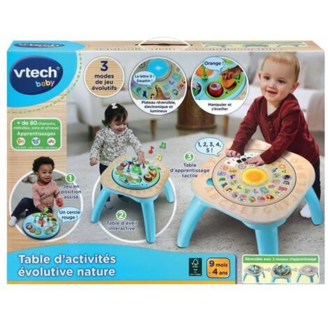 VTECH TABLE D'ACTIVITÉS ÉVOLUTIVE NATURE (JOUET AVEC PARTIE BOIS CERTIFIÉ FSC)