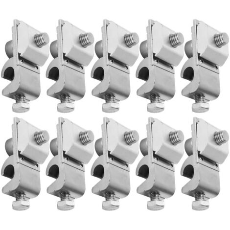 Vtizikl 10 Pièces Cosses de Sol Panneau Solaire Attaches Pinces en Alliage D'aluminium M6 Cosse PV Câble Accessoire de Couplage pour Fil