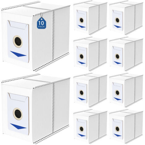 Vtizikl 10 Sacs pour Ecovacs DEEBOT T30 Pro Omni, T30 Omni Robot Aspirateur Accessoires, 3,4L Grande Capacité Sacs à Poussière Pièces de Rechange Remplacement