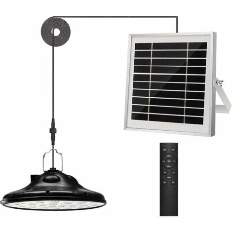 Vtizikl 100Leds 1200LM Lampe Solaire Exterieur,3 Mode Lampe Suspendue Solaire,Panneau Solaire Réglable,4 Luminosité avec TéLéCommande,IP66 étanche Eclairage Led pour Jardin,Camping/Pergola/Balcon/Tera